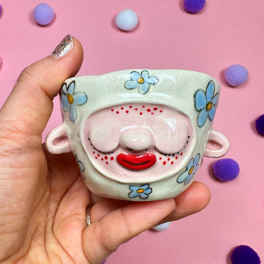 Спящая пиала с мозгом и цветочным принтом, 70мл