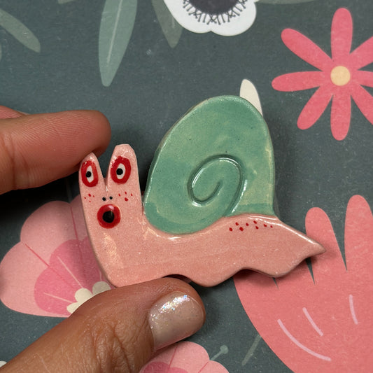 "Snail" Ceramic Brooch
