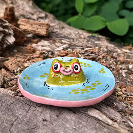 Incense and Jewelry Holder "Frog in a Pond"