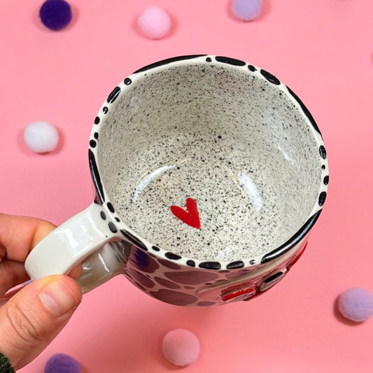 Spotted Mug with a Heart Inside, 350ml