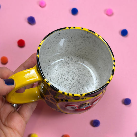 Yellow spotted mug, 270ml