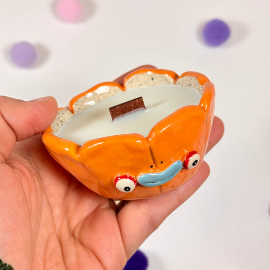 Small Pumpkin Soy Candle with Wooden Wick and Cookie Scent
