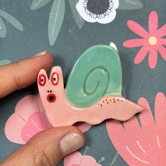 "Snail" Ceramic Brooch