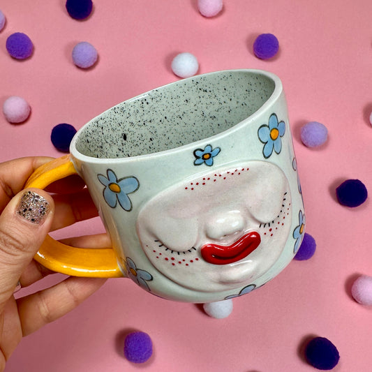 Спящая кружка с цветочным принтом, 350мл