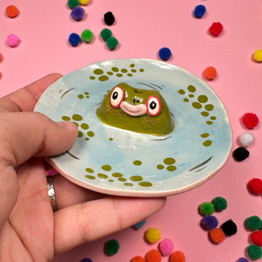 Incense and jewelry holder "Frog in the pond"