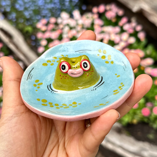 Incense and jewelry holder "Frog in the Pond"