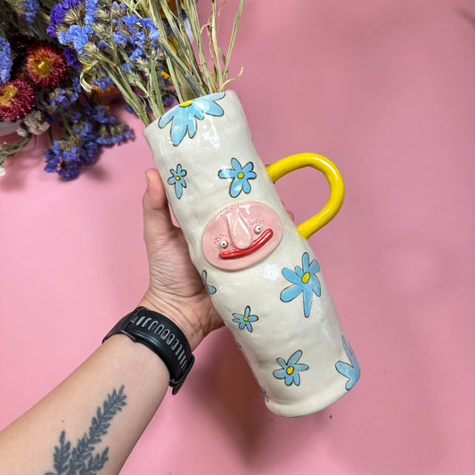 Vase with floral print