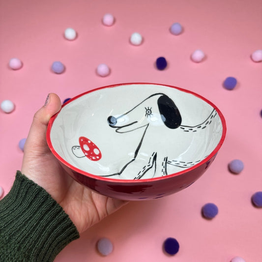 Bowl "Dog and fly agaric", 500ml