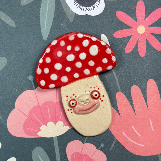 "Fly Agaric" Ceramic Brooch