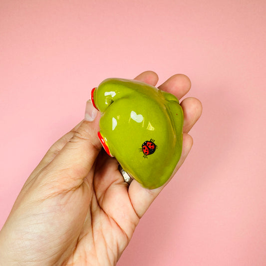 Incense holder "Frog with Ladybug"