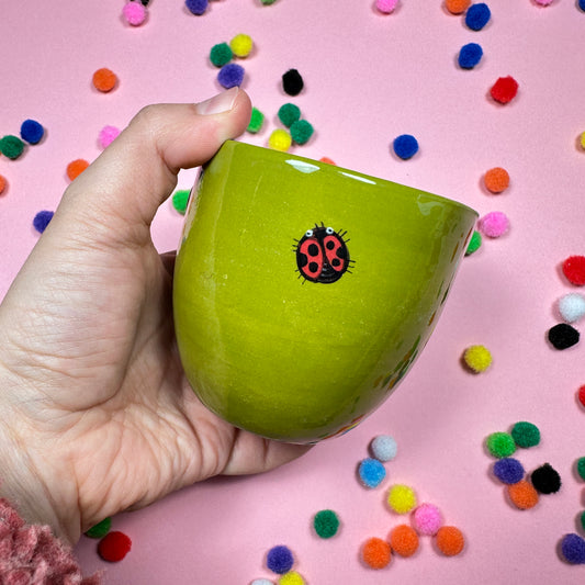 Ceramic cup "Frog and Ladybug", 235 ml