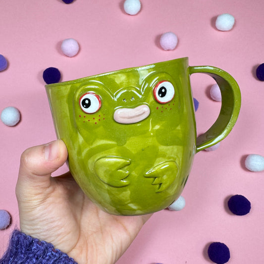 Left-handed mug “Frog and Ladybug”, 480ml