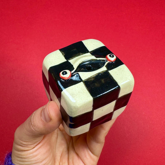 Checkered incense holder