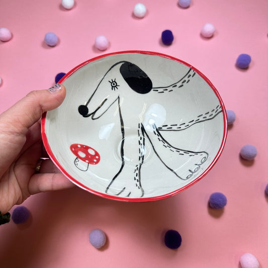 Bowl "Dog and fly agaric", 500ml