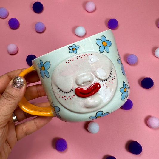 Спящая кружка с цветочным принтом, 350мл